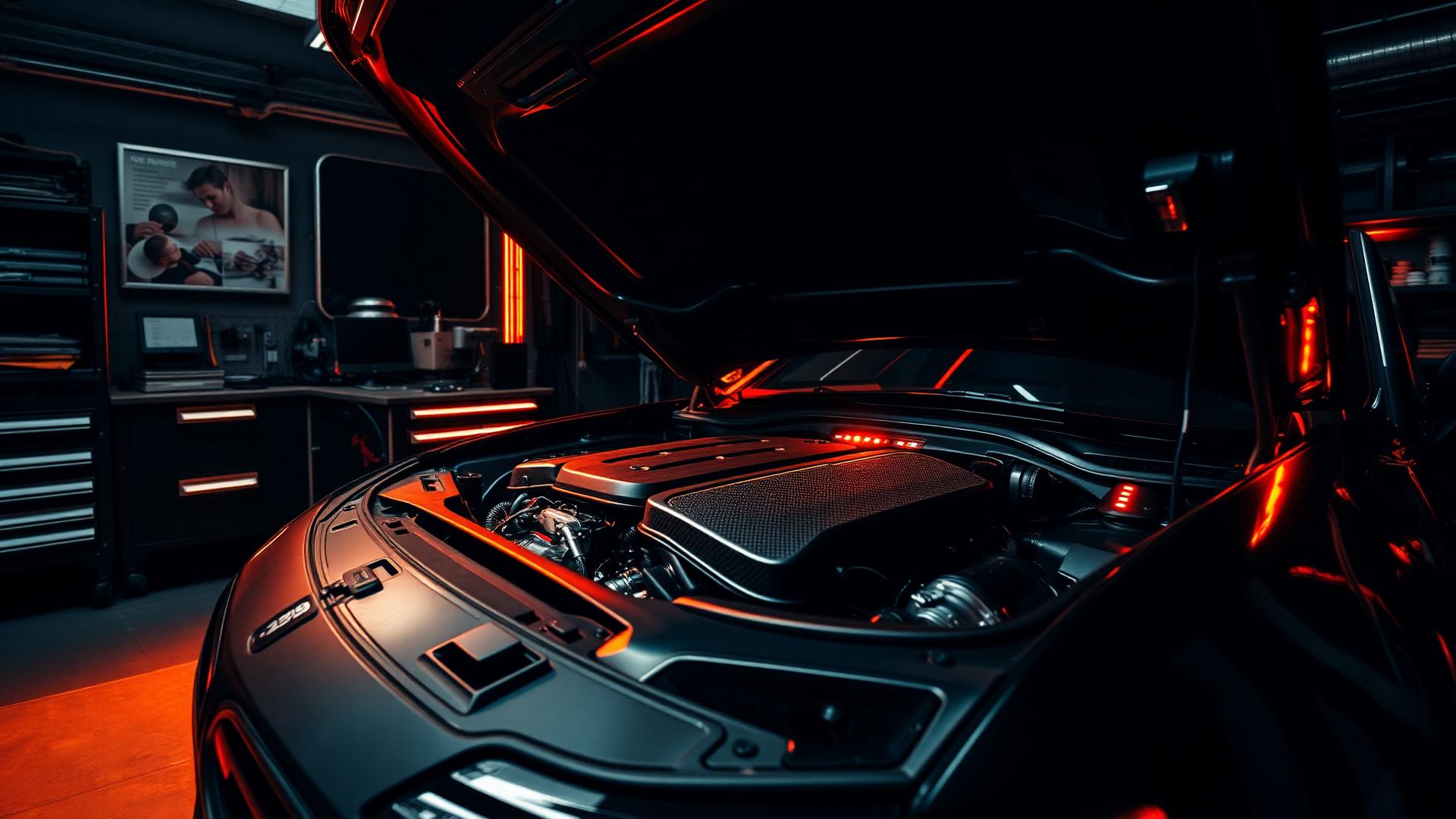 Premium motorruimte in de Orange Chiptuning werkplaats
